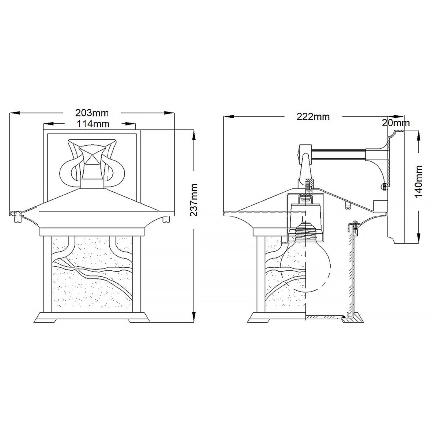 Quintiesse - Venkovní nástěnná lampa MORRIS M 1xE27/60W/230V IP44 bronzová