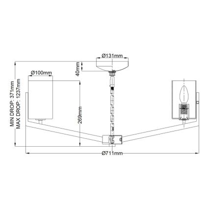 Quintiesse - Lustr na tyči NYE 6xE14/40W/230V pr. 71,1 cm zlatá