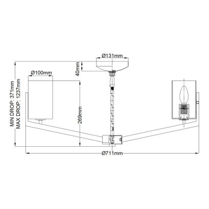 Quintiesse - Lustr na tyči NYE 6xE14/40W/230V pr. 71,1 cm matný chrom