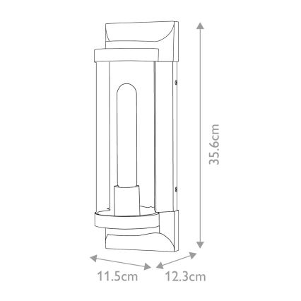 Quintiesse - Venkovní nástěnné svítidlo PEARSON M 1xE27/60W/230V IP44 bronzová