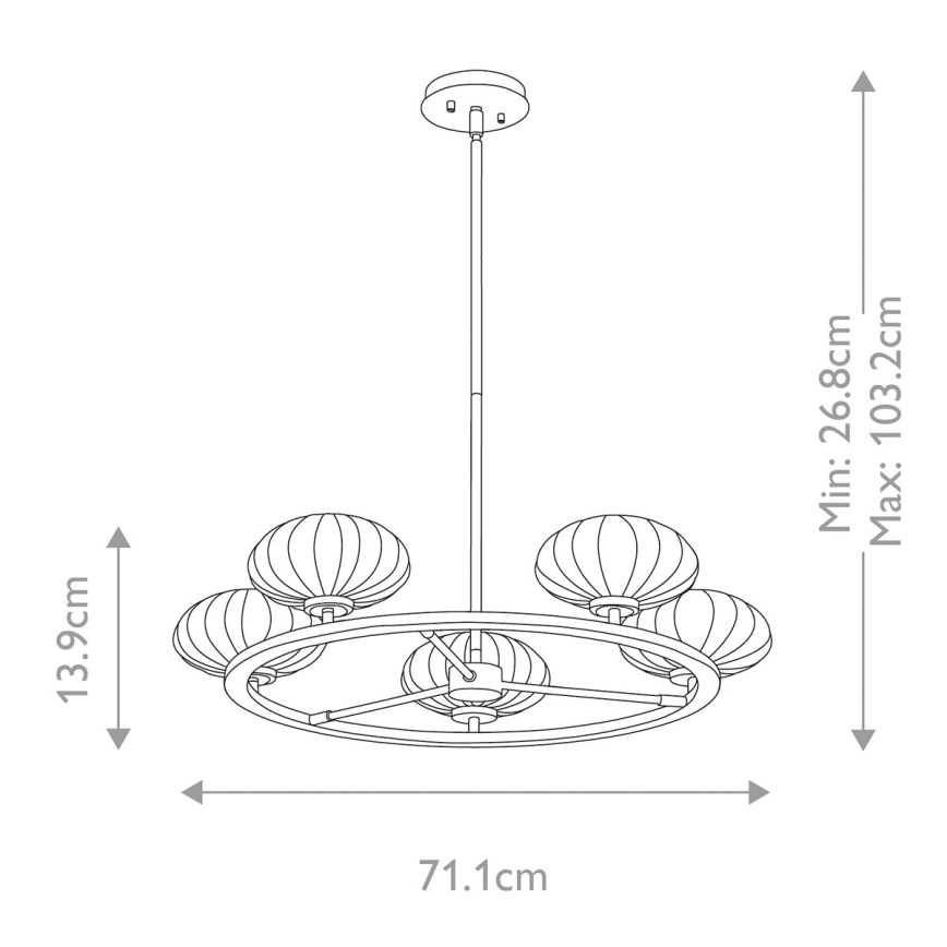 Quintiesse - LED Koupelnový lustr na tyči PIM 5xG9/3W/230V pr. 71,1 cm IP44 lesklý chrom