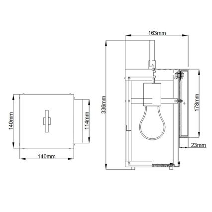 Quintiesse - Venkovní nástěnné svítidlo PORTER S 1xE27/60W/230V IP44 černá