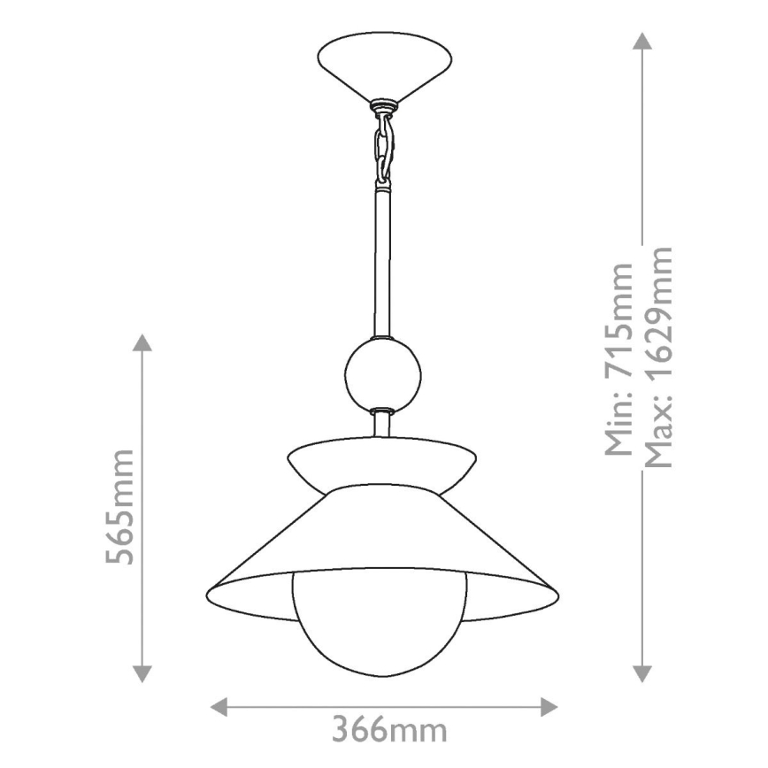 Quintiesse - Lustr na tyči SAUCER M 1xE27/40W/230V pr. 36,6 cm zlatá