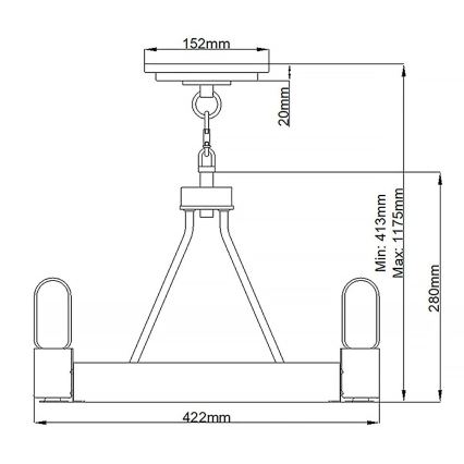 Quintiesse - Lustr na tyči SILAS 3xE27/60W/230V pr. 42,2 cm černá/zlatá