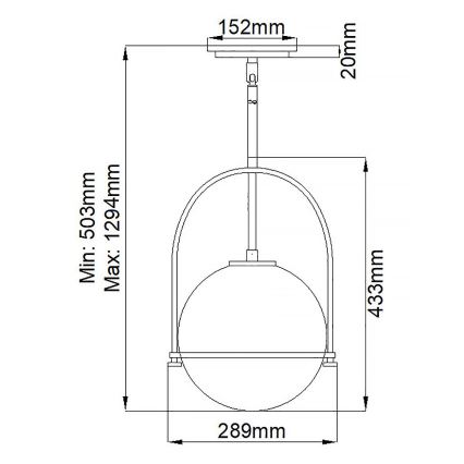Quintiesse - Lustr na tyči SOMERSET 1xE27/60W/230V pr. 28,9 cm černá