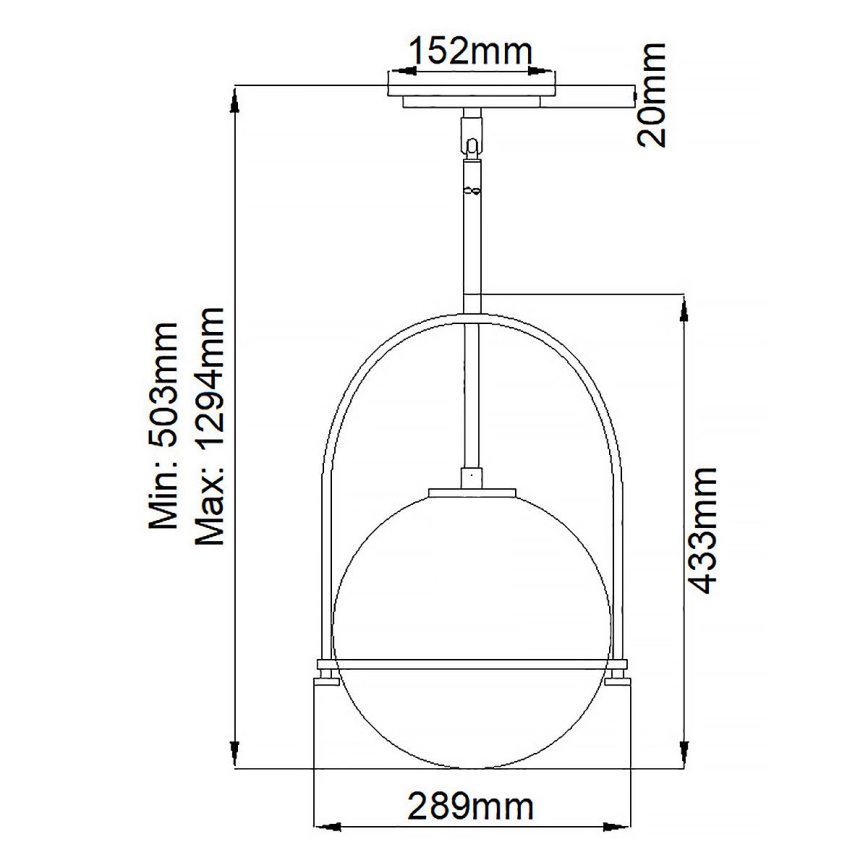 Quintiesse - Lustr na tyči SOMERSET 1xE27/60W/230V pr. 28,9 cm bronzová