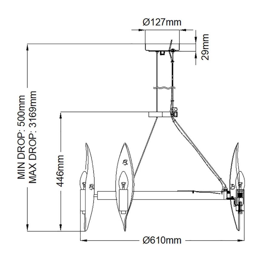 Quintiesse - Lustr na lanku WILLOW 6xE14/40W/230V pr. 61 cm zlatá/černá