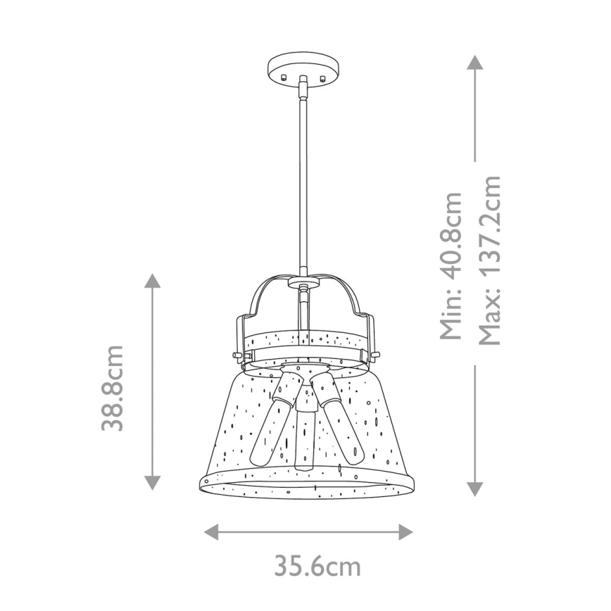 Quintiesse - Lustr na tyči WIMBERLEY 3xE27/60W/230V pr. 35,6 cm zlatá