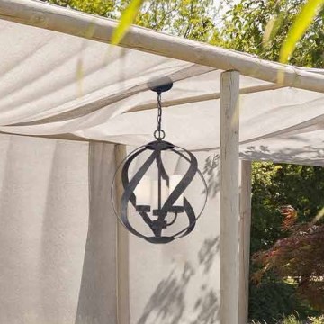 Quintiesse - Venkovní lustr na řetězu BLACKSMITH 3xE14/40W/230V pr. 40,7 cm IP44 černá