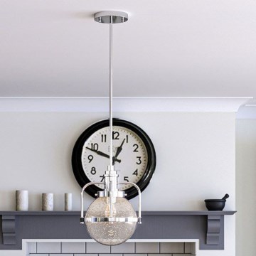 Quintiesse - Venkovní lustr na tyči TRIOCENT 1xE27/40W/230V IP44 lesklý chrom