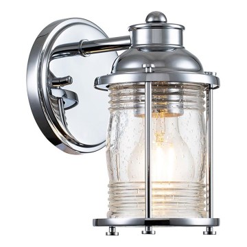 Quintiesse - Venkovní nástěnná lampa ASHLAND BAY 1xE27/60W/230V IP44 lesklý chrom