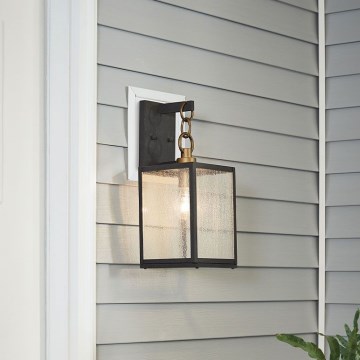 Quintiesse - Venkovní nástěnná lampa LAHDEN M 1xE27/60W/230V IP44 černá/zlatá