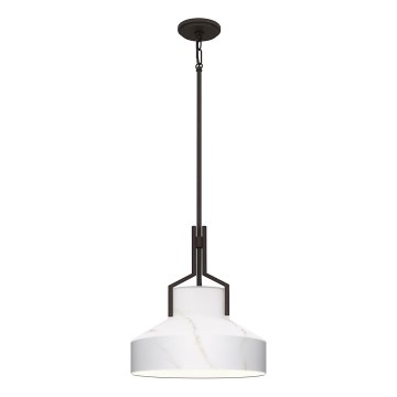 Quoizel - Lustr na tyči BRECKEN 2xE27/60W/230V černá/dekor mramoru