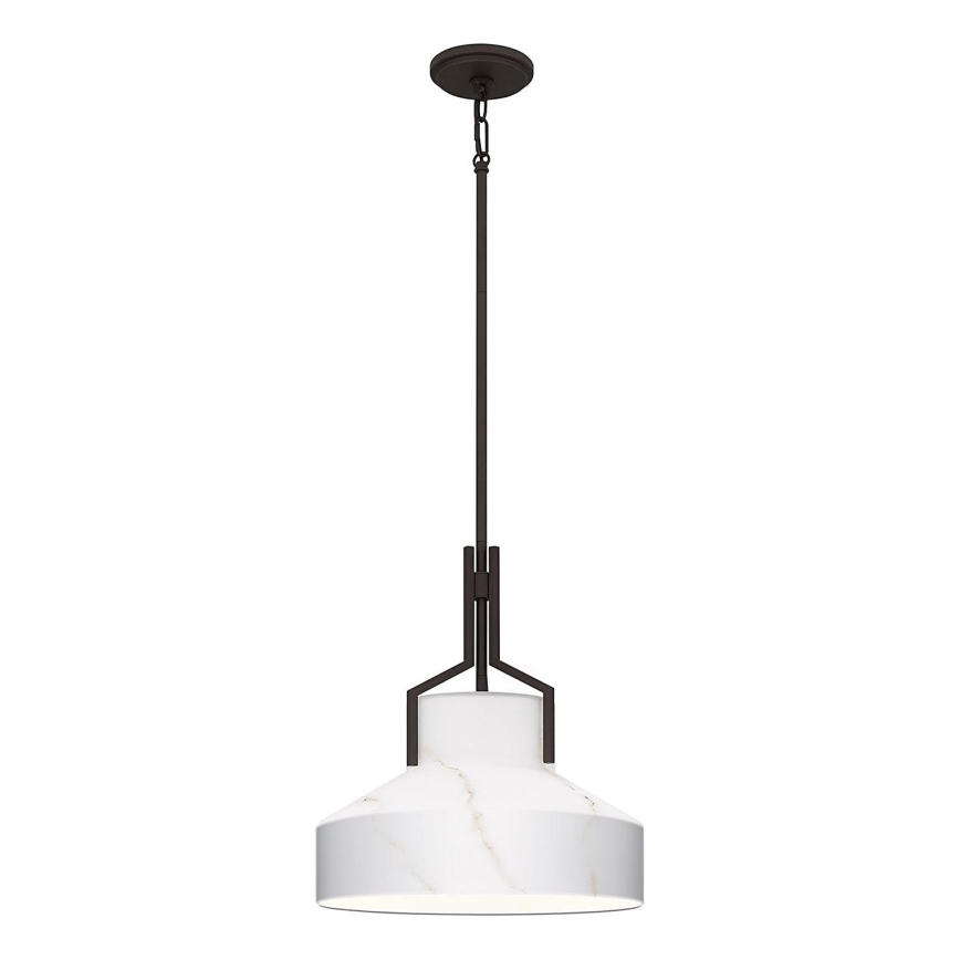 Quoizel - Lustr na tyči BRECKEN 2xE27/60W/230V černá/dekor mramoru