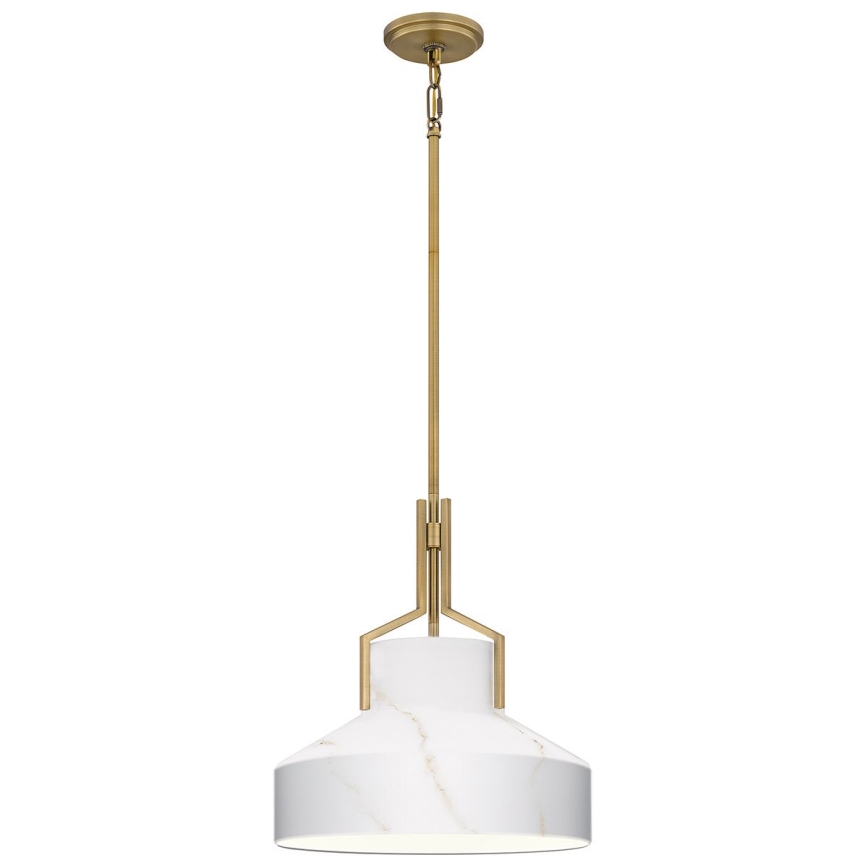 Quoizel - Lustr na tyči BRECKEN 2xE27/60W/230V zlatá/dekor mramoru