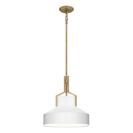 Quoizel - Lustr na tyči BRECKEN 2xE27/60W/230V zlatá/bílá
