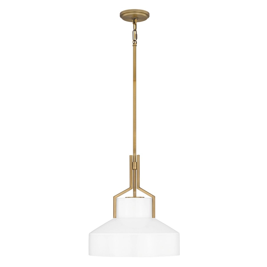 Quoizel - Lustr na tyči BRECKEN 2xE27/60W/230V zlatá/bílá
