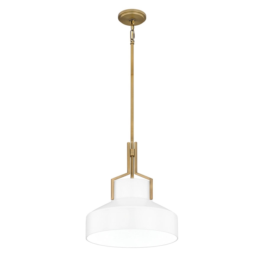 Quoizel - Lustr na tyči BRECKEN 2xE27/60W/230V zlatá/bílá
