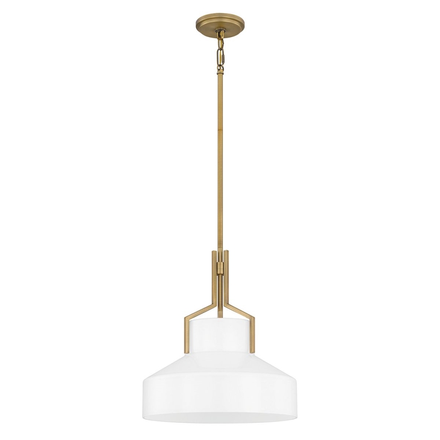 Quoizel - Lustr na tyči BRECKEN 2xE27/60W/230V zlatá/bílá