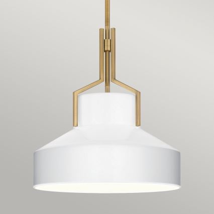 Quoizel - Lustr na tyči BRECKEN 2xE27/60W/230V zlatá/bílá