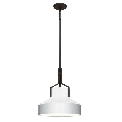 Quoizel - Lustr na tyči BRECKEN 2xE27/60W/230V černá/bílá