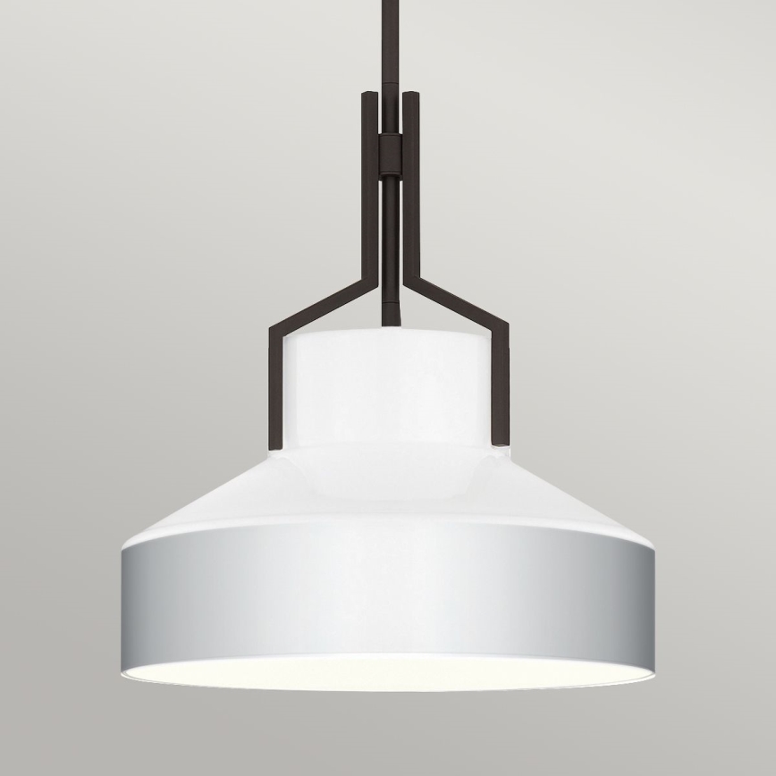 Quoizel - Lustr na tyči BRECKEN 2xE27/60W/230V černá/bílá