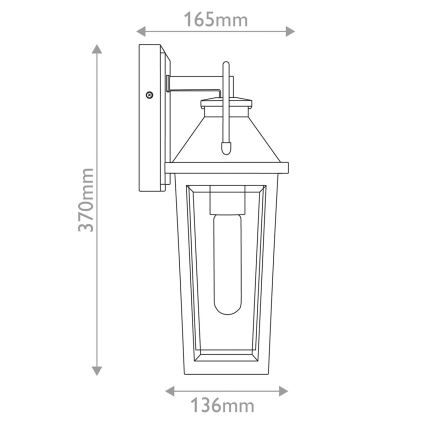 Quoizel - Venkovní nástěnné svítidlo BUCKLEY S 1xE27/40W/230V IP44 černá