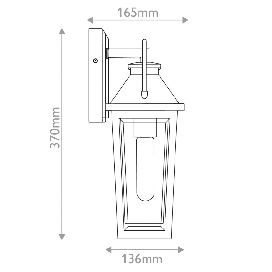 Quoizel - Venkovní nástěnné svítidlo BUCKLEY S 1xE27/40W/230V IP44 černá