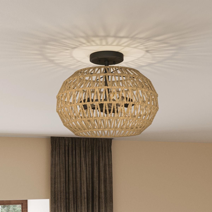 Quoizel - Stropní svítidlo CASABLANCA 3xE27/60W/230V hnědá
