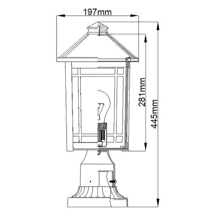 Quoizel - Venkovní lampa CEDAR POINT 1xE27/60W/230V IP44