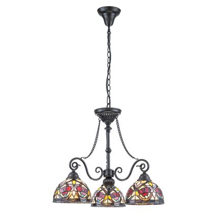 Quoizel - Lustr na řetězu Tiffany LARISSA 3xE27/60W/230V pr. 63,6 cm