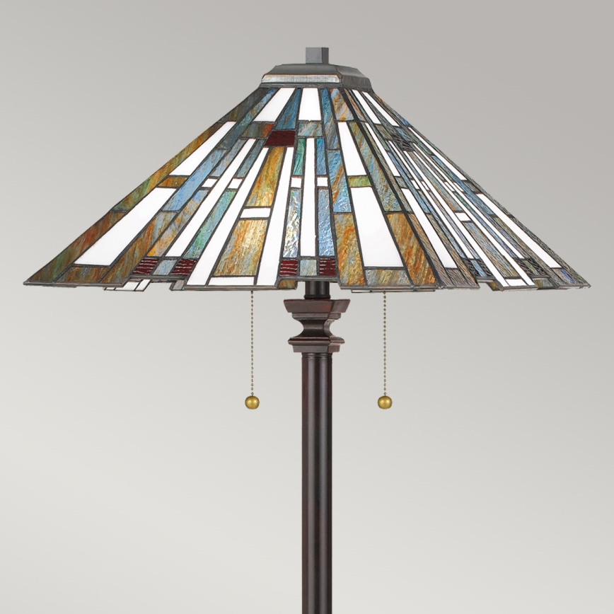Quoizel - Stojací lampa Tiffany MAYBECK 2xE27/60W/230V