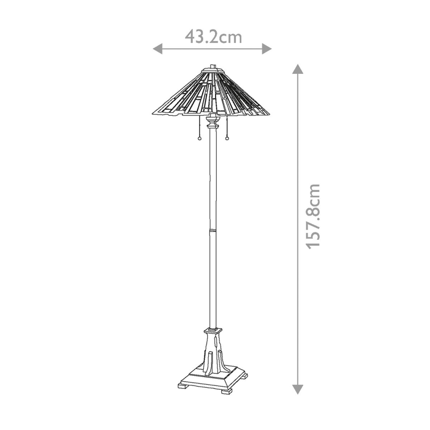 Quoizel - Stojací lampa Tiffany MAYBECK 2xE27/60W/230V