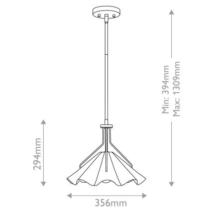 Quoizel - Lustr na tyči MEJIA 1xE27/60W/230V pr. 35,6 cm mosaz