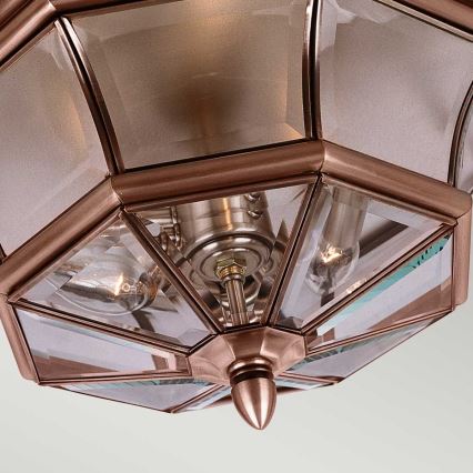 Quoizel - Venkovní stropní svítidlo NEWBURY 3xE14/60W/230V IP44 měděná