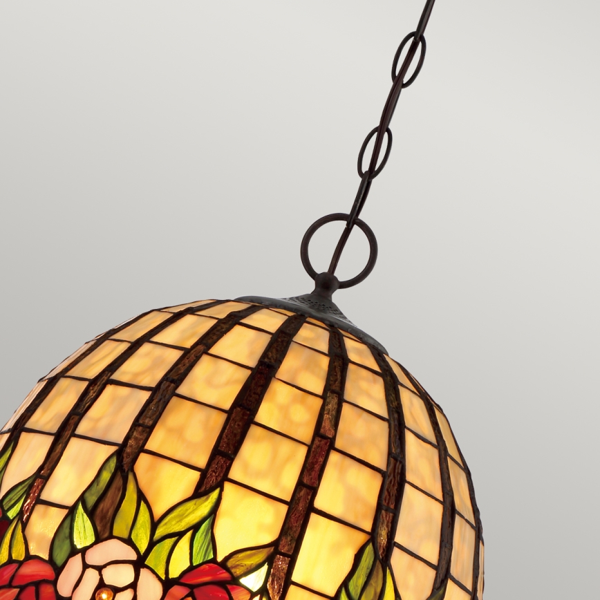 Quoizel - Lustr na řetězu Tiffany ROSECLIFFE 3xE27/100W/230V