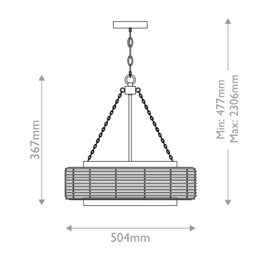 Quoizel - Lustr na řetězu WAYLON 4xE27/60W/230V pr. 50,4 cm hnědá/bílá