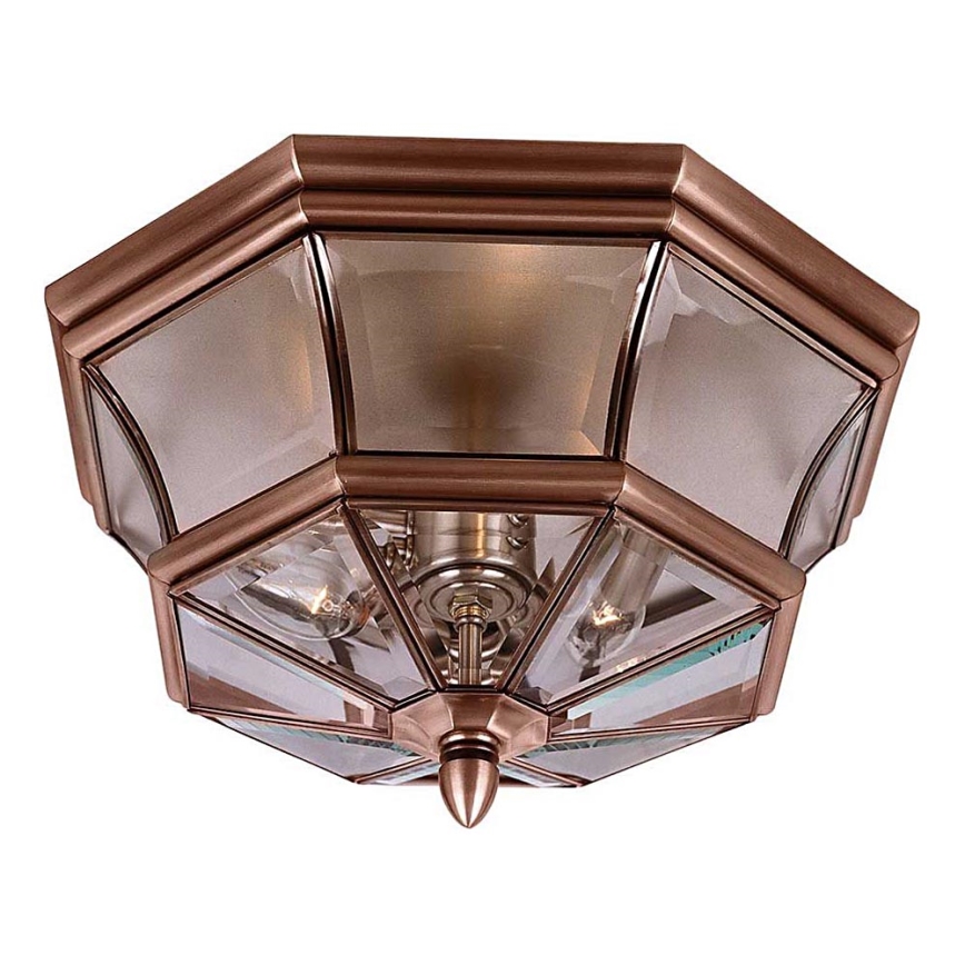 Quoizel - Venkovní stropní svítidlo NEWBURY 3xE14/60W/230V IP44 měděná