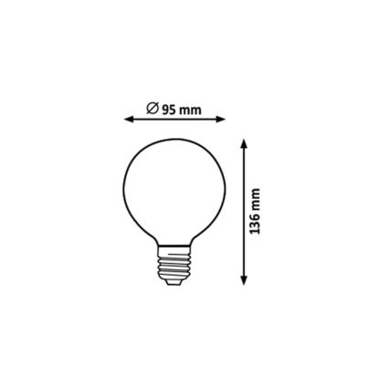 Rabalux - LED Žárovka G95 E27/7,2W/230V 2700K