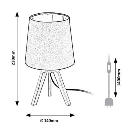 Rabalux 2068 - Stolní lampa LYCHEE 1xE14/25W/230V béžová