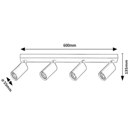 Rabalux - Stropní bodové svítidlo 4xGU10/25W/230V bílá
