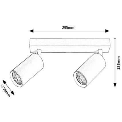 Rabalux 2085 - Stropní bodové svítidlo SOLO 2xGU10/25W/230V černá