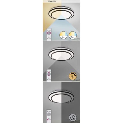 Rabalux - LED Stmívatelné stropní svítidlo LED/40W/230V 3000-6500K stříbrná + dálkové ovládání