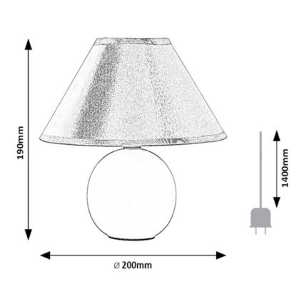 Rabalux 2145 - Stolní lampa ARIEL 1xE14/40W/230V