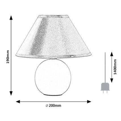 Rabalux 2146 - Stolní lampa ARIEL 1xE14/40W/230V