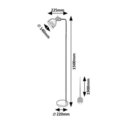 Rabalux 2242 - Stojací lampa FLINT 1xE27/40W/230V černá