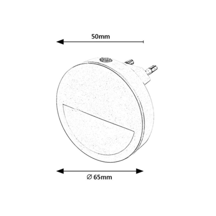 Rabalux - LED Noční světlo se senzorem soumraku LED/0,5W/230V 3000K pr. 65 mm