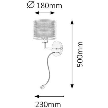 Rabalux - LED Nástěnné svítidlo E27/60W + LED/1W