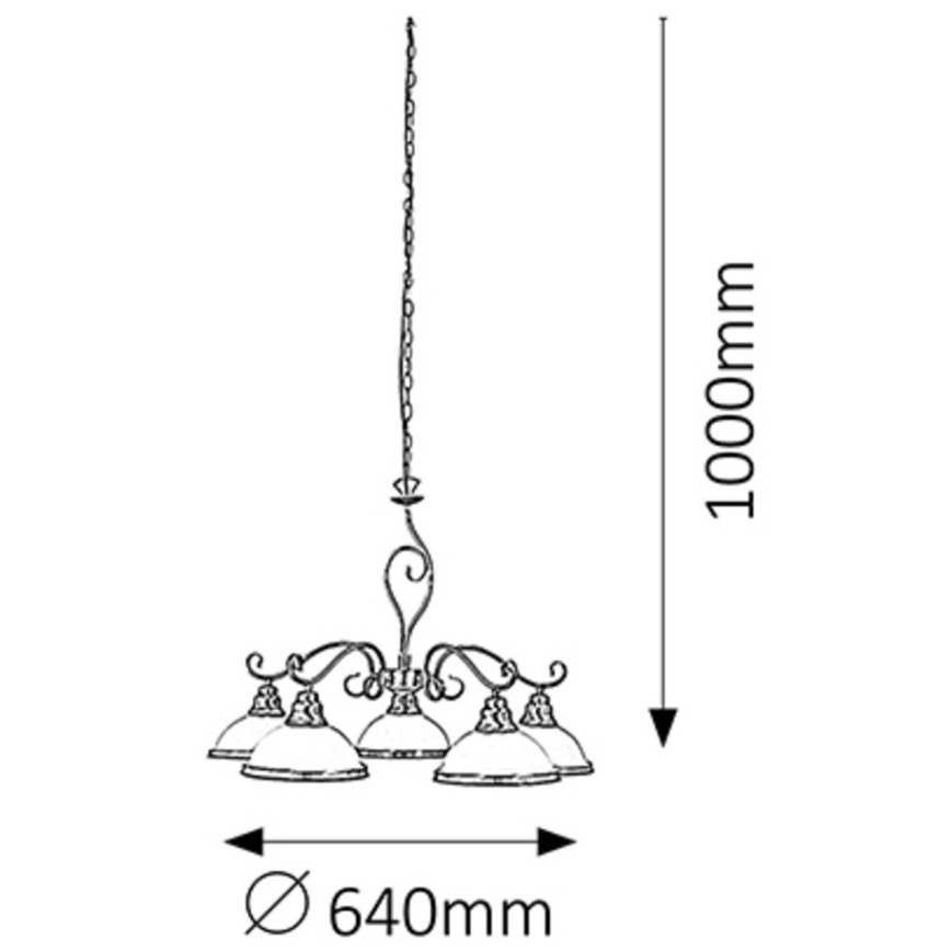 Rabalux - Lustr ELISETT 5xE27/60W/230V