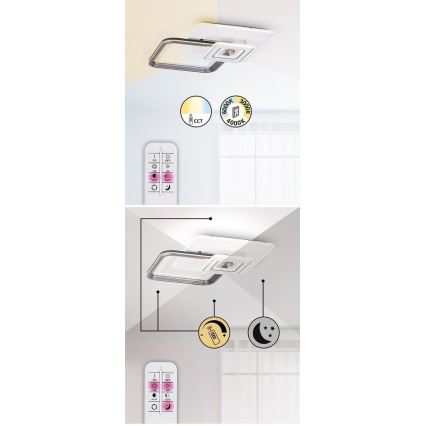 Rabalux - LED Stmívatelný přisazený lustr LED/48W/230V 3000K/4000K/6000K + DO 49,5x49,5 cm